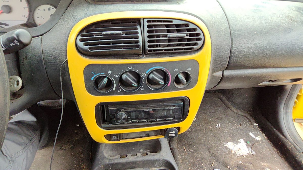 2000-2005 Dodge Neon Trim Bezel Around Radio Surround Dash Panel Oem Yellow