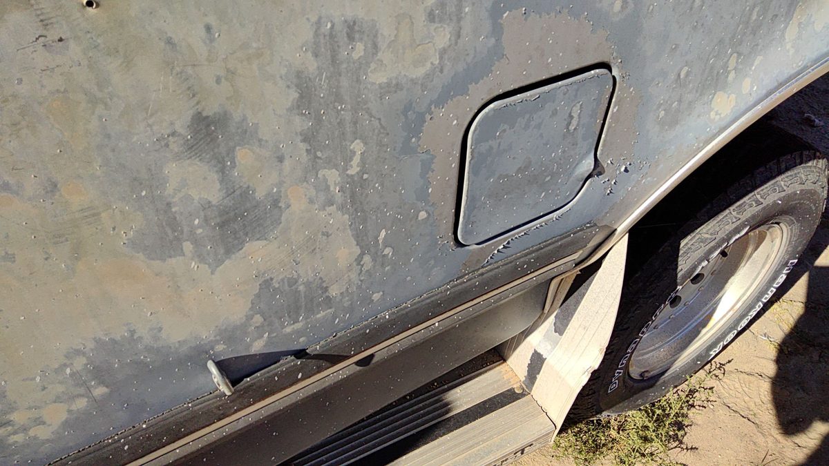 1989 Ford F150 Fuel Tank Door With Hinge Gas Lid Oem Filler Silver