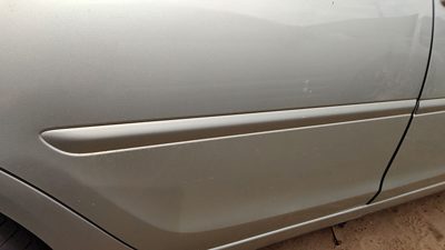 02-06 Camry Passenger Right Rear Moulding From Door Back Trim Strip Lunar Mist
