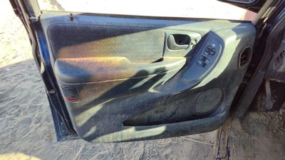 2001 Dodge Caravan Driver Left Front Door Trim Panel With Master Switch Blue