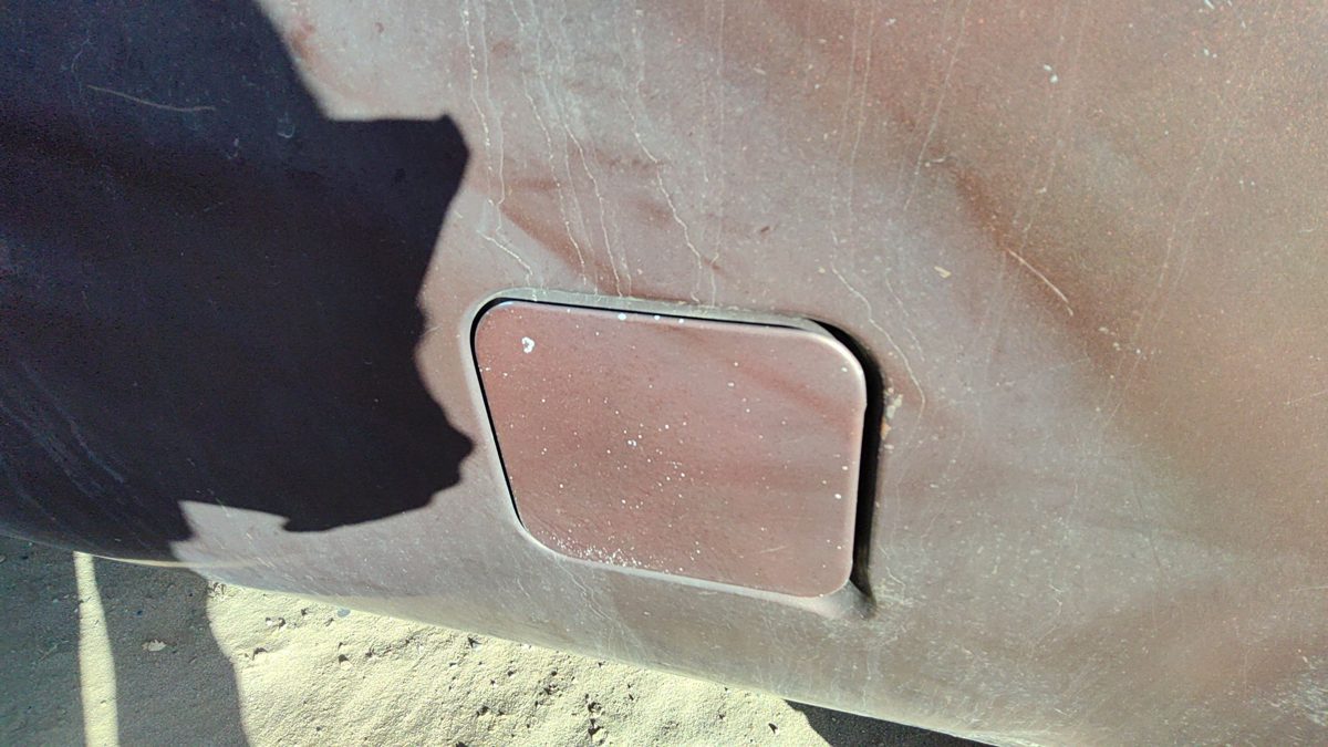 1983 Gmc Sierra C3500 Fuel Tank Door With Hinge Gas Lid Oem Filler Brown