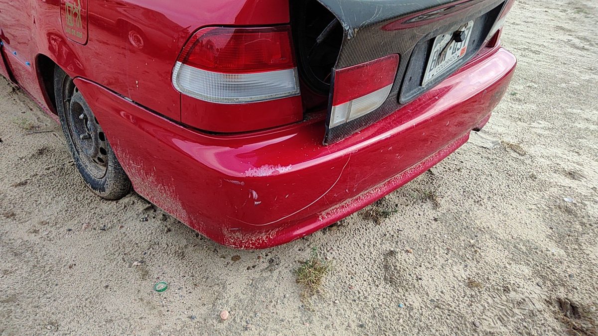 1996-2000 Civic Hx Coupe Rear Bumper Cover Assembly Oem Back Red 5998778