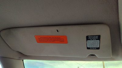 1993-1995 Jeep Grand Cherokee Driver Left Sun Visor Oem Gray