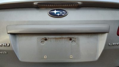 11 Legacy Outback License Plate Trim Surround Panel Tail Trunk Ssm Steel Silver