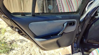2002 Infiniti G20 Driver Left Rear Door Trim Panel With Switches Back Black