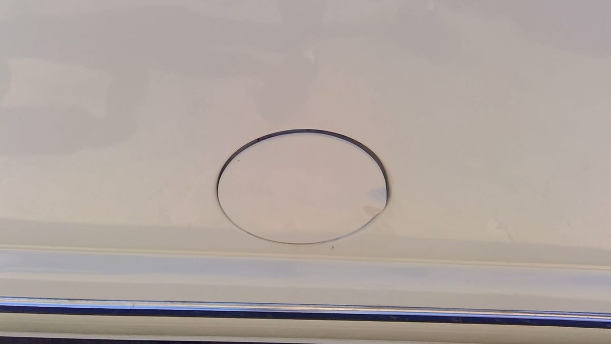 1992-2014 Ford Van E150 Fuel Tank Door With Hinge Gas Lid Oem Filler White