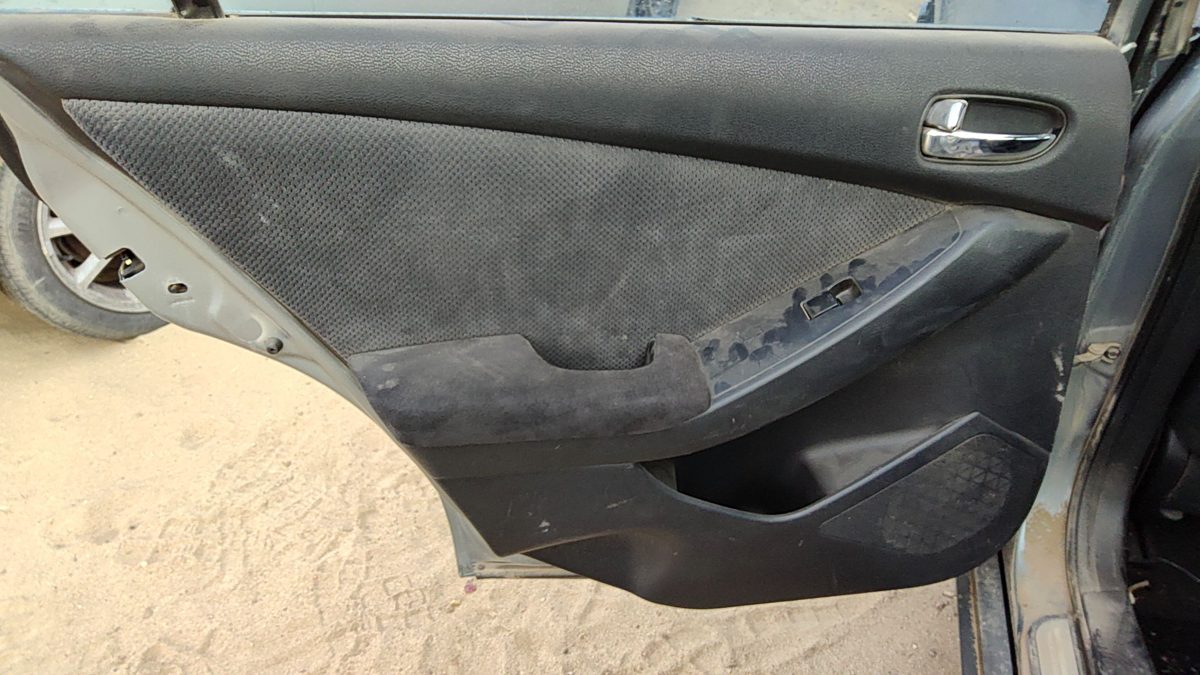 07-09 Altima Driver Left Rear Door Trim Panel With Switches Back Charcoal G
