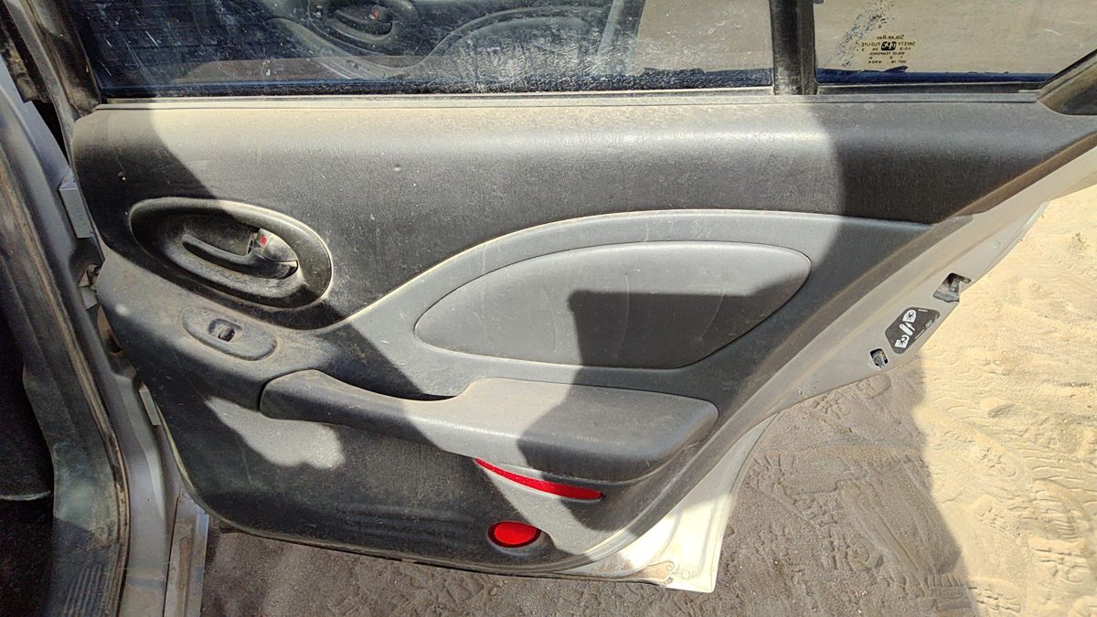 03-04 Bonneville Passenger Right Rear Door Trim Panel With Switches Back Pewter