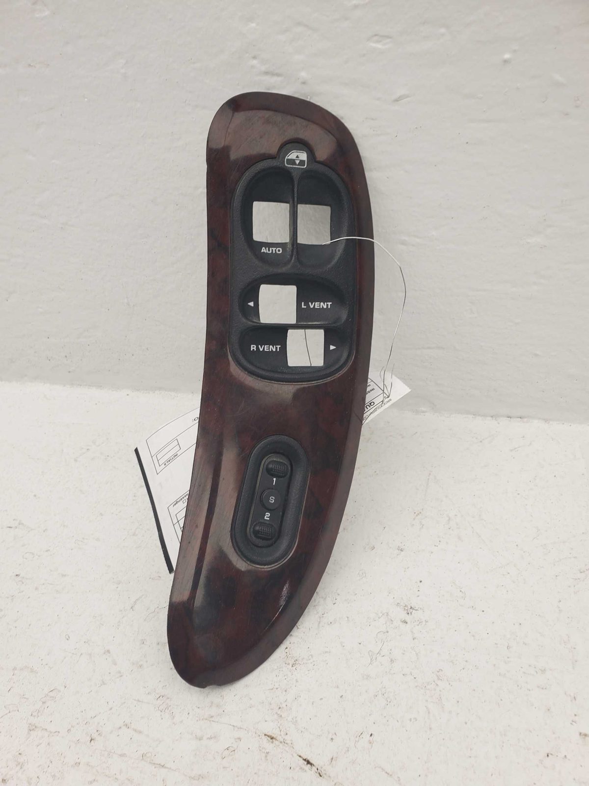 04-07 Town & Country Driver Left Master Switch Trim Bezel Plate Woodgrain