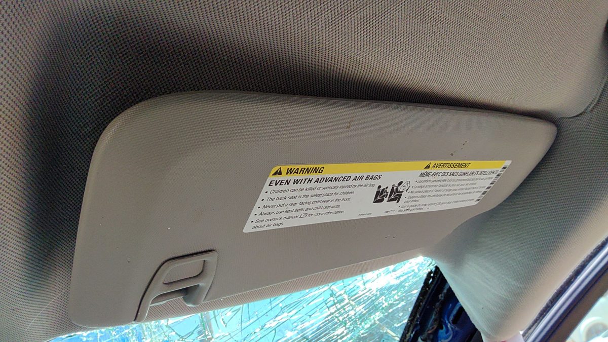 2011-2016 Chevy Cruze Passenger Right Sun Visor Oem Black Aff 95034256