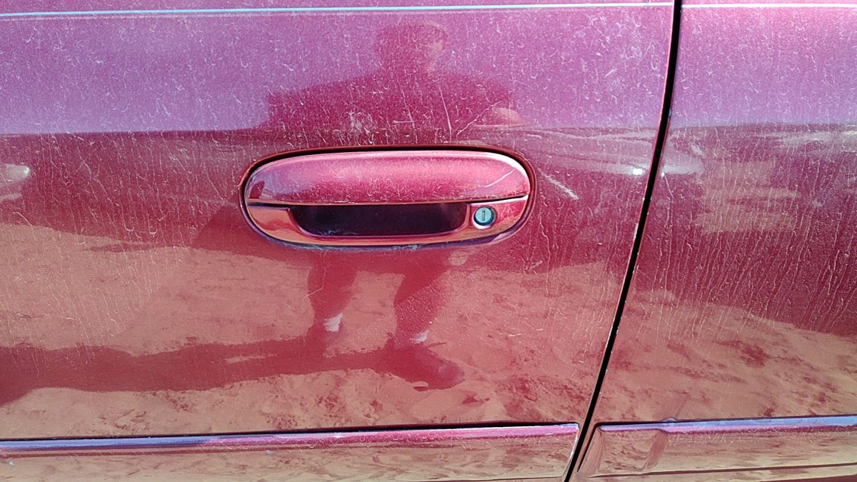 02-09 Chevy Trail Blazer Driver Left Front Outside Door Handle Majestic Red 86U