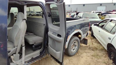 1999-2003 Ford F150 Driver Left Rear Door Trim Panel With Switches Back Gray