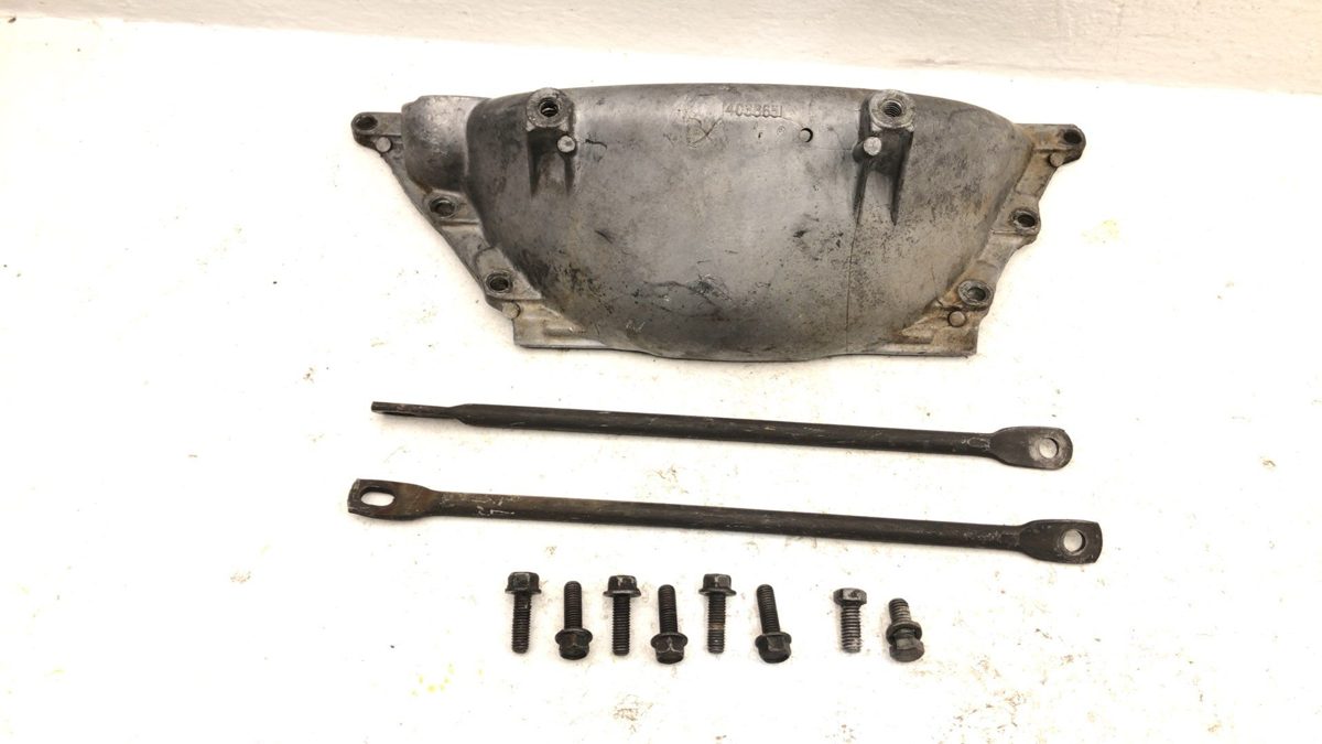 1984 Chevy K20 Transmission Dust Inspection Cover Shield Bolts Hardware Brace