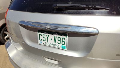 04-08 Pacifica License Plate Trim Surround Panel Oem Tail Trunk Finish Chrome