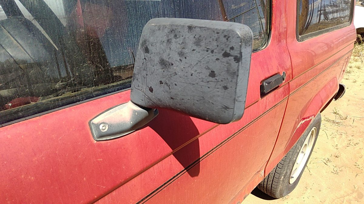 1984-1990 Ford Bronco 2 Driver Left Manual Side Mirror Door Mounted Oem Red