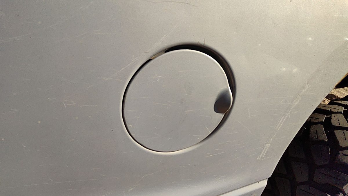 1997-2011 Dodge Dakota Fuel Tank Door With Hinge Gas Lid Oem Filler Silver