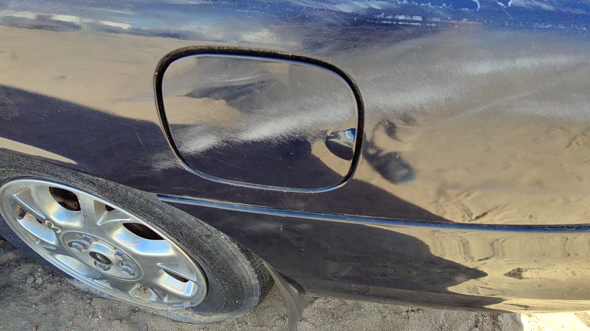 98-00 Oldsmobile Intrigue Fuel Tank Door With Hinge Gas Lid Oem Filler Blue 28u