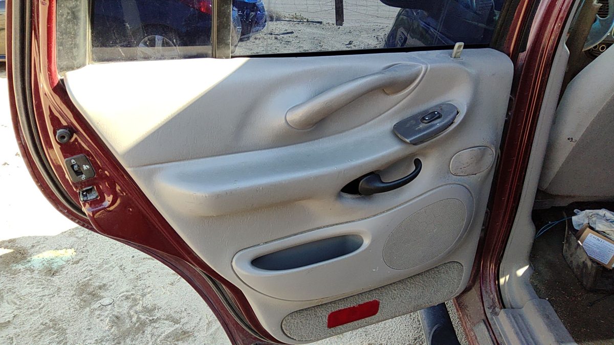 97-99 Expedition Driver Left Rear Inside Door Trim Panel With Switches Back Gray