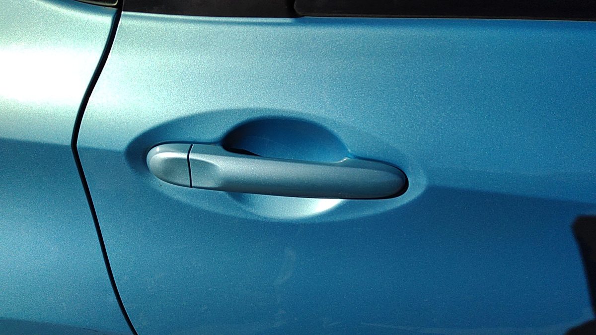 14-19 Nissan Versa Note Passenger Right Rear Outside Door Handle Back Blue Rbe