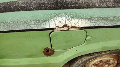 1977 Ford Courier Fuel Tank Door With Hinge Gas Lid Oem Filler Green