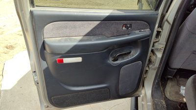 01 02 Sierra 2500 Hd Driver Left Rear Door Panel With Switches Back Graphite 12D
