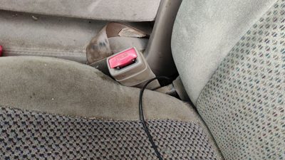 01-02 Silverado 2500 Driver Left Front Seat Belt Buckle Receiver Oem Tan 52D