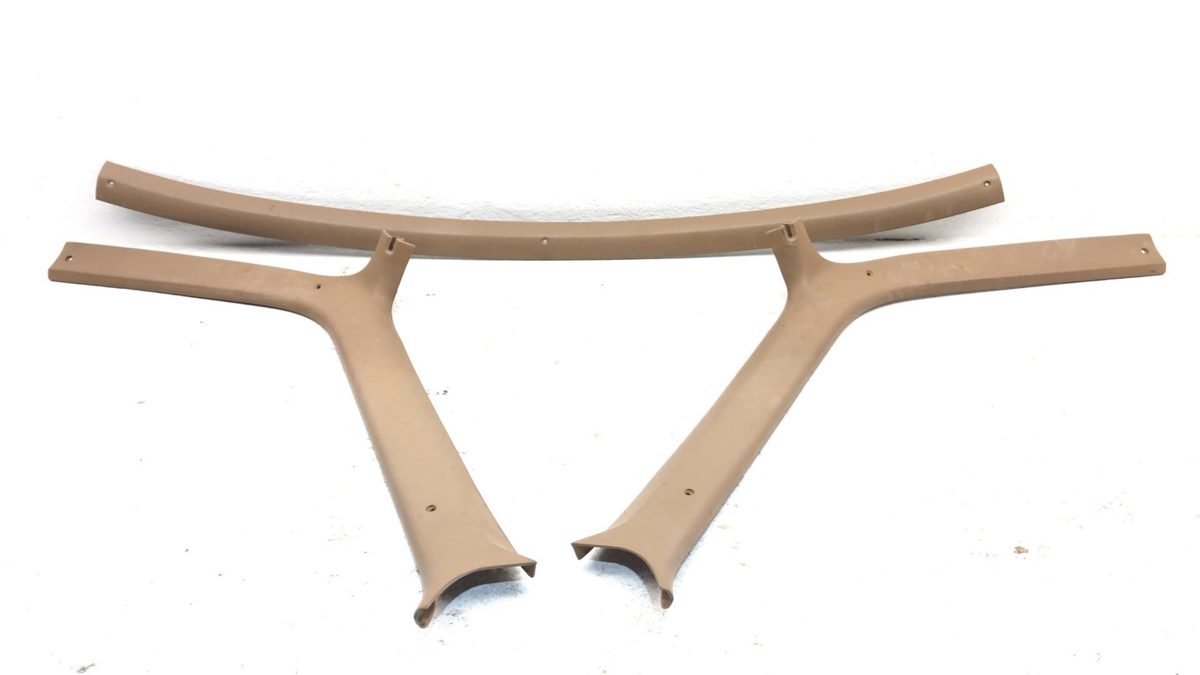 1987-1991 Ford F150 A Pillar Trim Panel Pair Set Left Right Tan Oem
