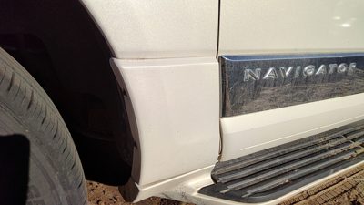 07-17 Navigator Driver Left Moulding From Fender Trim Strip Pv White Chocolate