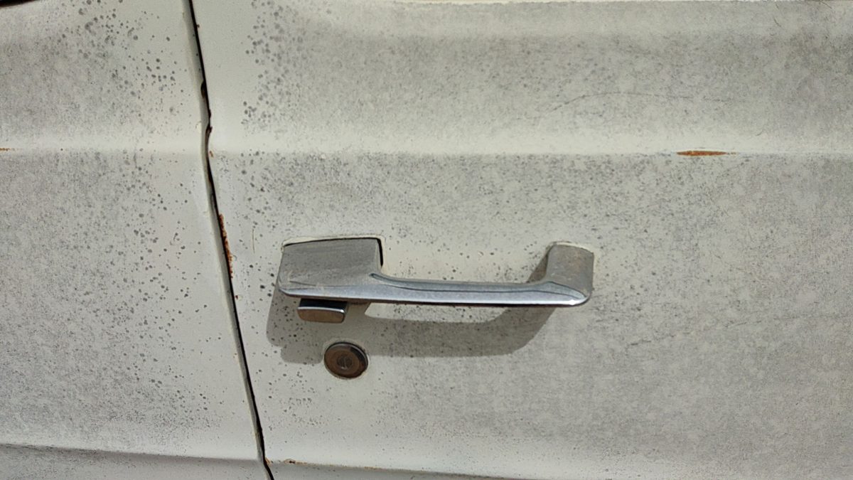 1974 Dodge Van B200 Passenger Right Front Outside Door Handle Oem White