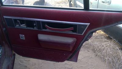 1990 Olds Eighty Eight Passenger Right Rear Inside Door Trim Panel Only Back Red