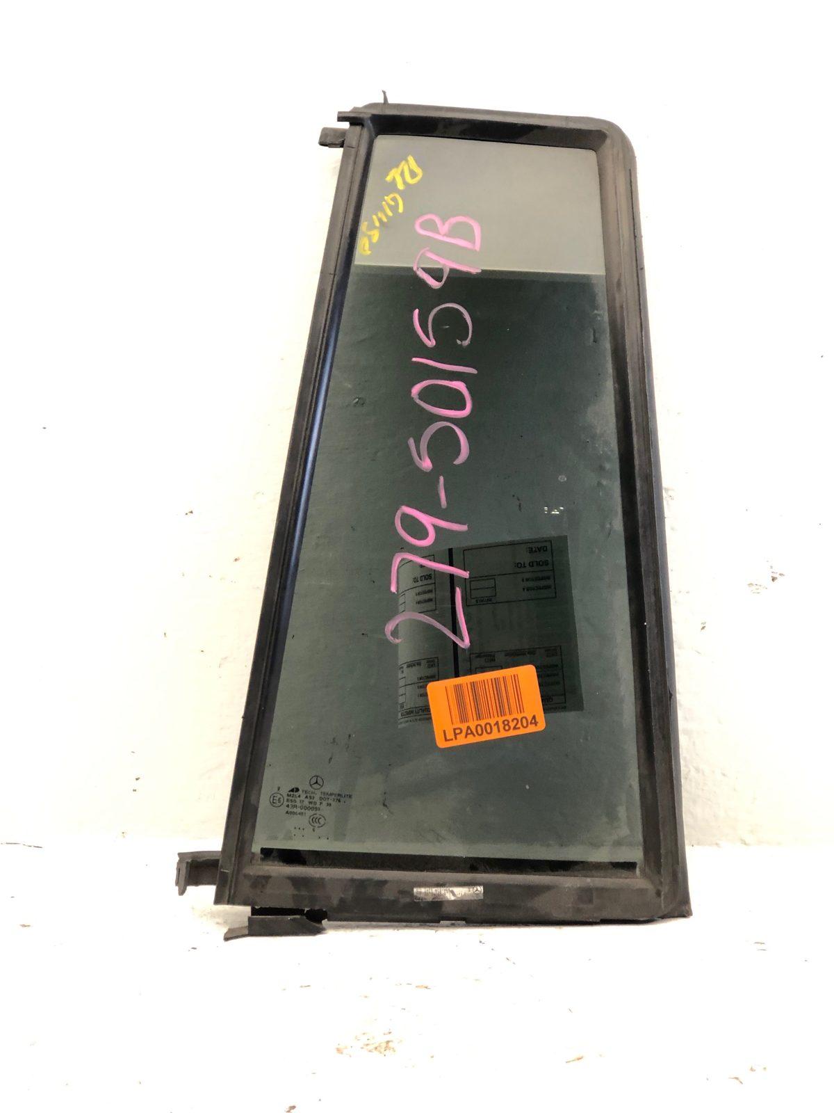 07-12 Gl320 Driver Left Rear Vent Window Small Back Door Glass With Frame Oem