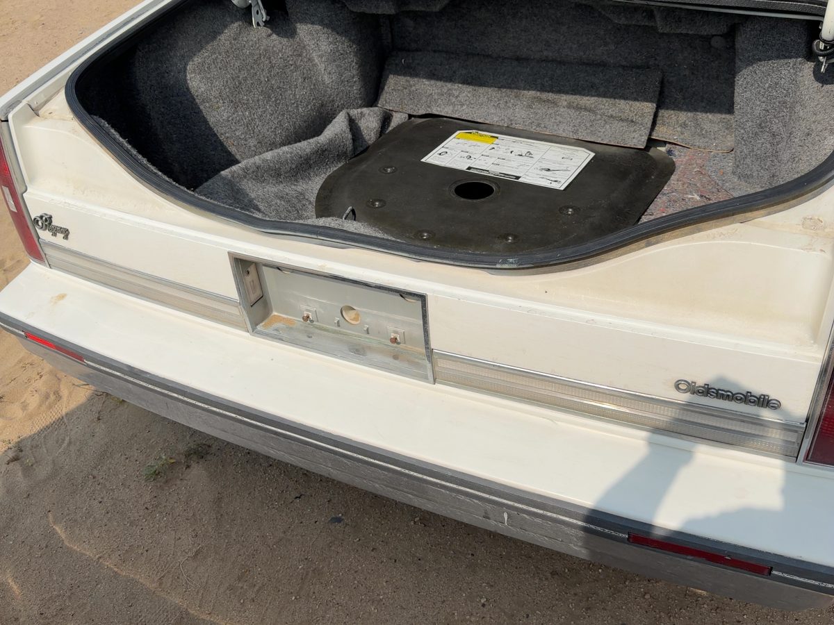 85-90 98 License Plate Trim Surround Panel Oem Tail Trunk Finish White