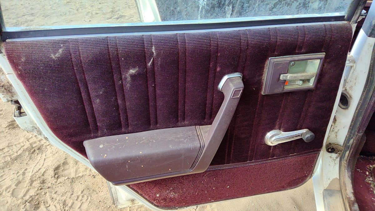 1982-1988 Olds Ciera Driver Left Rear Door Trim Panel With Switches Back Red