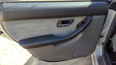 2000-2002 Subaru Legacy Driver Left Rear Door Trim Panel With Switches Back Gray