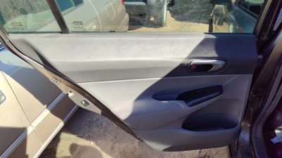 06-11 Honda Civic Driver Left Rear Door Trim Panel With Switches Back Gr Gray