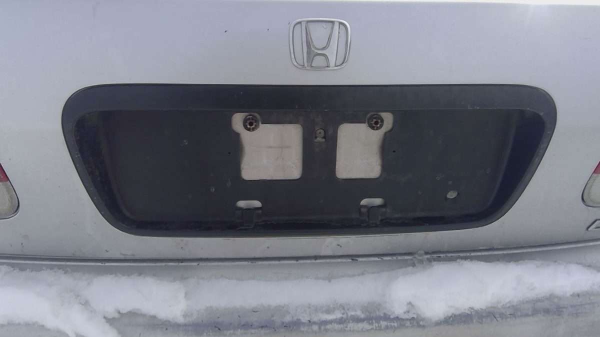 1996-1999 Honda Civic License Plate Trim Surround Panel Oem Tail Trunk Finish