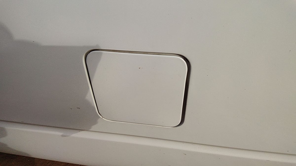 1985-2005 Gmc Safari Fuel Tank Door With Hinge Gas Lid Oem Filler White 15742926