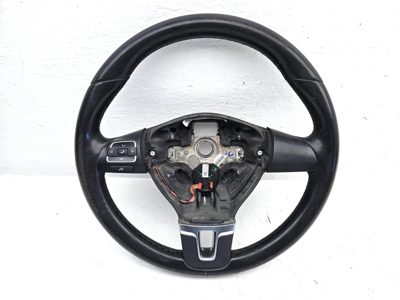 2012-2014 Vw Jetta Black Leather Steering Wheel With Multifunction Controls Oem