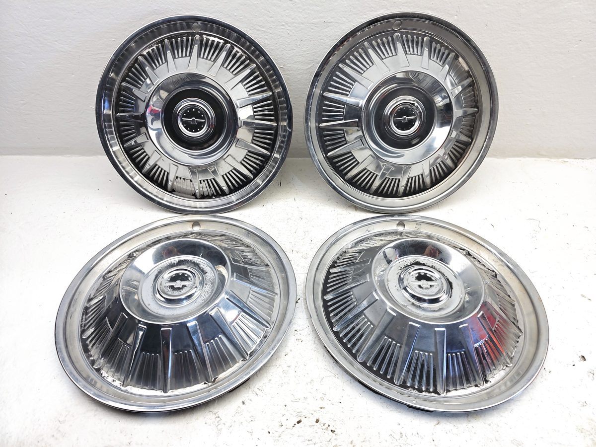 1964 Ford Thunderbird Coupe Set Of 4 Hub Caps Wheel Covers 15 Inch Chrome Oem