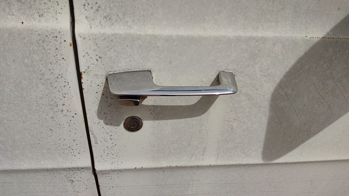 1974 Dodge Van B200 Passenger Right Front Outside Door Handle Oem White