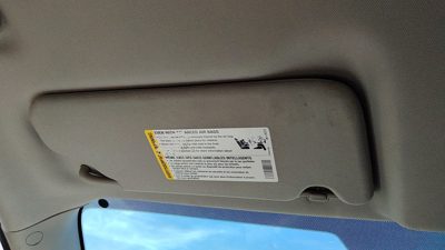 2006-2016 Chevy Impala Driver Left Sun Visor Oem Ebony 19C 15297352