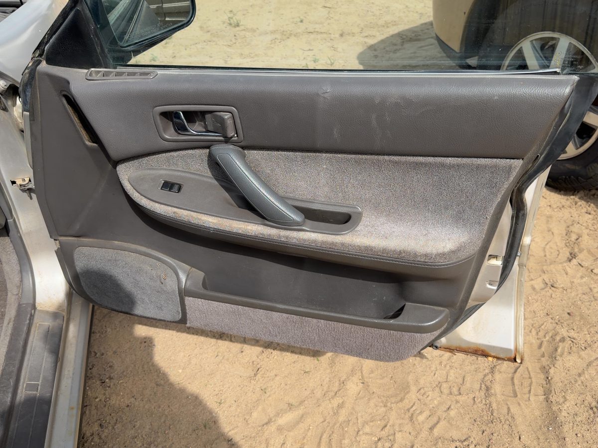 1990 Subaru Legacy Passenger Right Front Door Trim Panel With Switches Gray