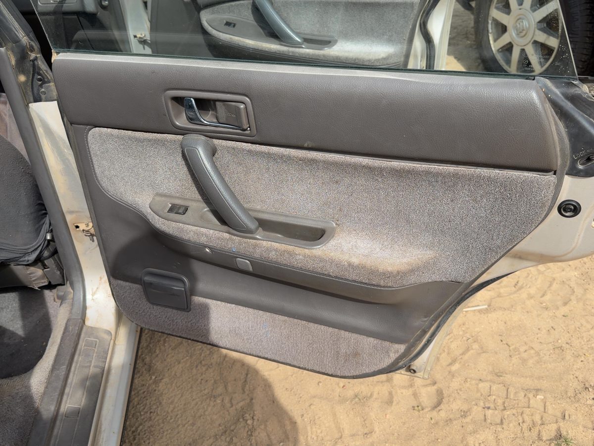 1990 Subaru Legacy Passenger Right Rear Door Trim Panel With Switches Back Gray