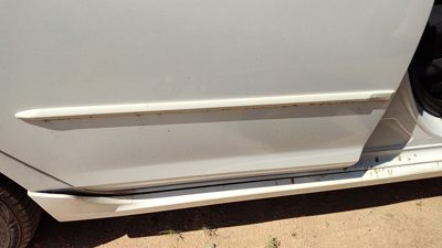 07-09 Mazda 3 Passenger Right Rear Moulding From Door Back Trim Strip White 34K
