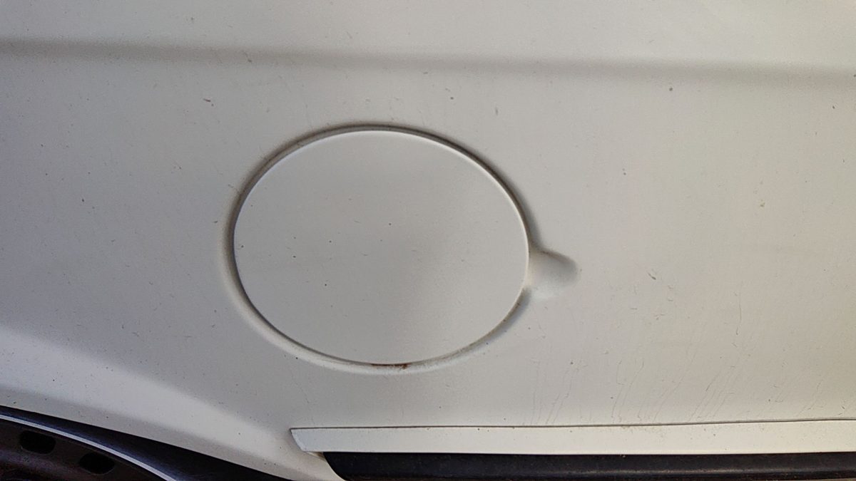 1984-1996 Olds Ciera Fuel Tank Door With Hinge Gas Lid Oem Filler White