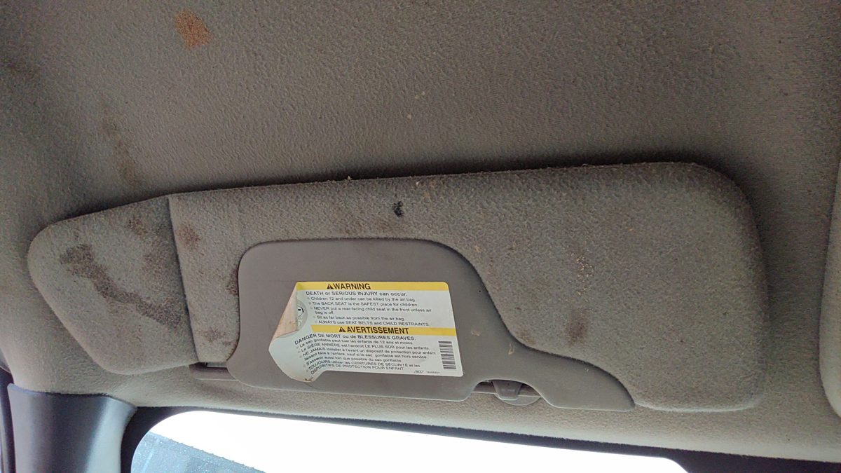 2000-2001 Gmc Sierra 2500 Driver Left Sun Visor Oem Graphite 12D 15069545