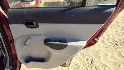 06-07 Accent Passenger Right Rear Door Trim Panel Manual Window Back Gray 4 Door