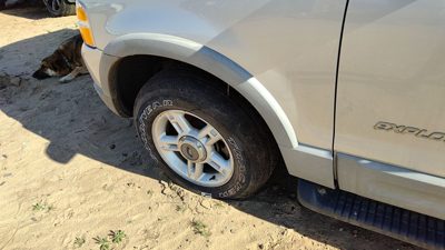 02 Ford Explorer Driver Left Front Wheel Flare Moulding Oem Fender Silver Ts