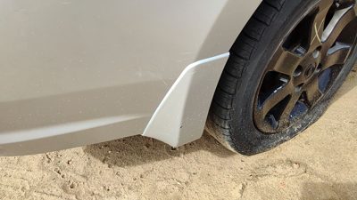 10-12 Nissan Sentra Sr Passenger Right Rear Moulding On Quarter Panel Silver K23
