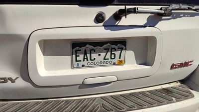 02-09 Gmc Envoy License Plate Trim Surround Panel Tail Trunk Finish White 50U